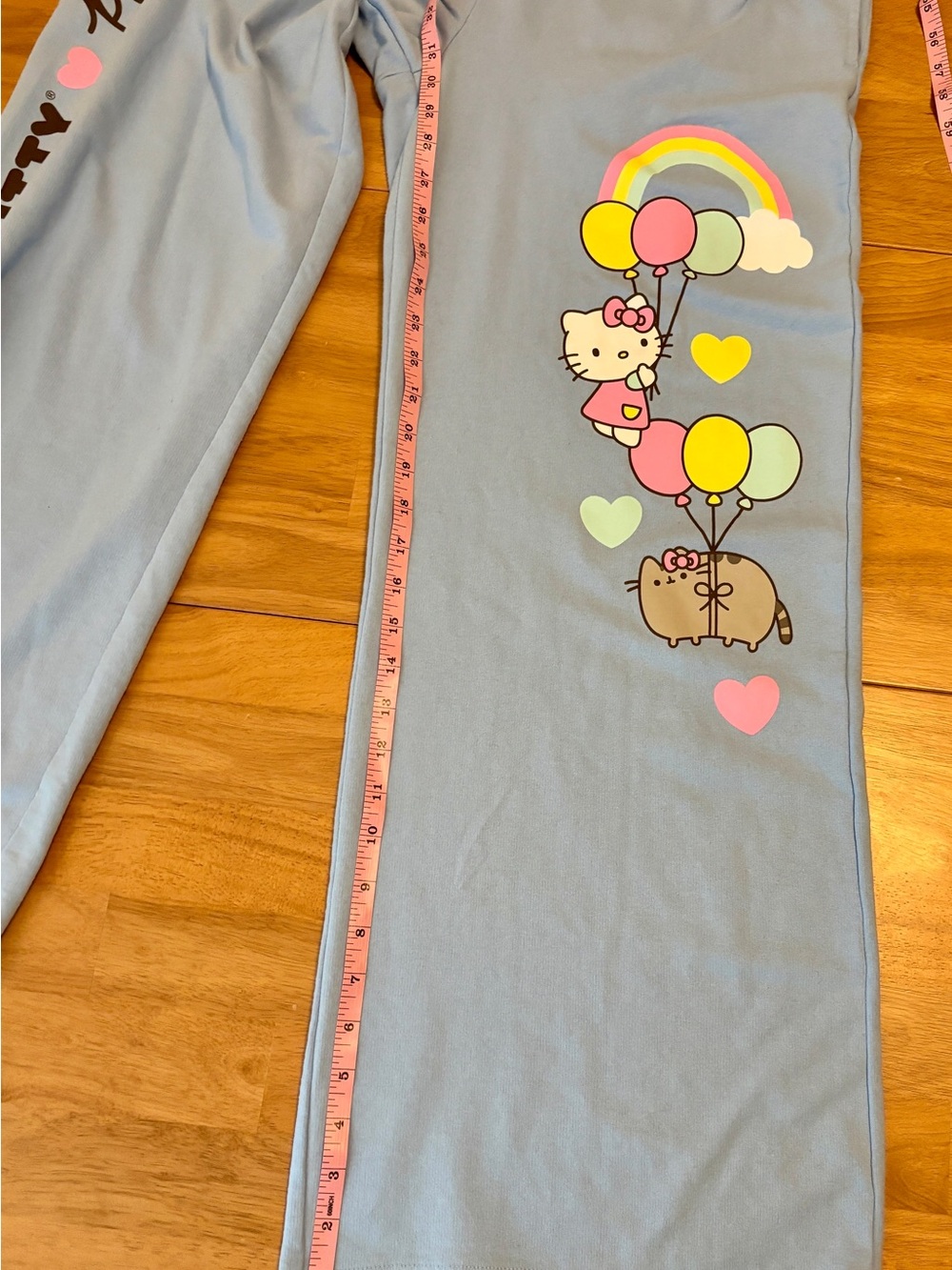 Hello Kitty 🩷 Pusheen Light Blue Sweatpants ~ Women’s XL ~ Pull-on - Picture 8 of 8